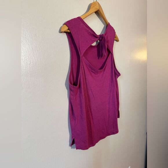 Pink Old Navy Tie-Neck Linen Blend Tank Top Size L EUC - Picture 4 of 5